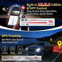 4K Dash Cam Chevy Silverado 1500 2022-2026, 2500 HD/3500 HD 2024-2026 Camera GPS