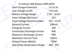 BMS 3S 40A 60A 12.6v Li-ion Lithium APEX SILVER Battery Balance Charger 12v LiPo