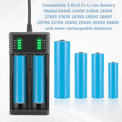 USB Smart Battery Charger For18550 14500 16340 Rechargeable Li-Ion Batteries Lot