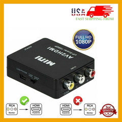 LOT RCA AV to HDMI HD Converter Composite CVBS Video Adapter Wii NES SNES Black