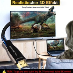 Premium Cord 8K Optical Active Ultra Hi-Speed HDMI 2.1 Cable 25ft 30ft 50ft 66ft