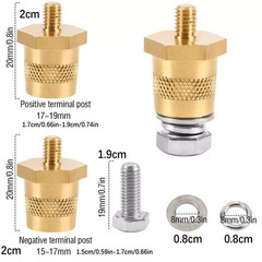 2x Battery Pole Adapter Terminal Connector Fittings M6 Thread Post Adapter