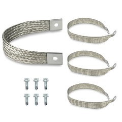 4Pcs Heavy Duty Engine Braided Ground Strap Kit 40140 Battery Starter Chasis
