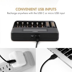 Tenergy TN480U TN474U USB Charger with AA AAA NiMH Rechargeable Battery