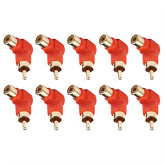Plastic+Zinc Alloy RCA Right Angle Connector Plug Adapters Lightweight Durable;