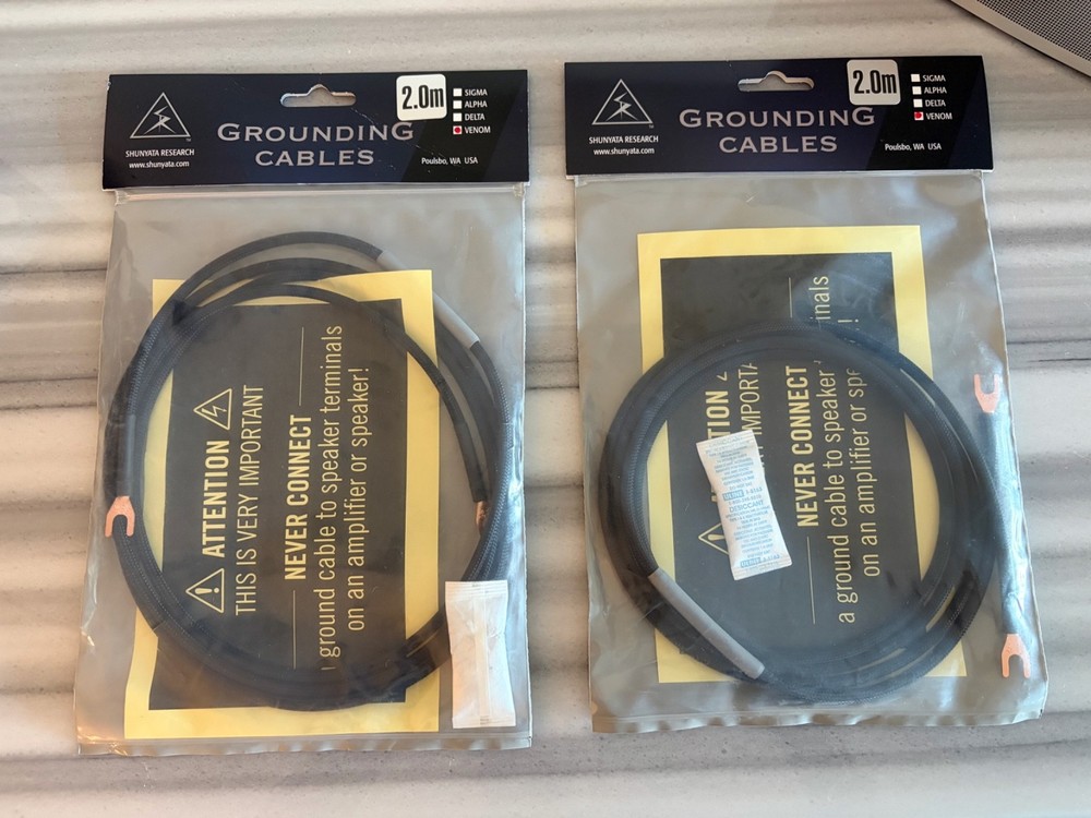 Shunyata Research Venom 2 Meter Grounding Cable | Copper Spade/Spade | Made USA
