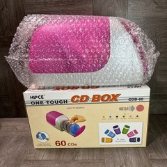NEW Y2K CD & DVD Storage Box One Touch Sliding Door Holds 60 CD Baby Pink HIPCE