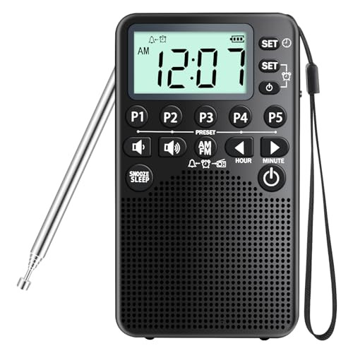 AM FM Radio Portable, Easy to Use AM FM Pocket Radio with LCD Screen, Loud