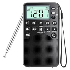 AM FM Radio Portable, Easy to Use AM FM Pocket Radio with LCD Screen, Loud