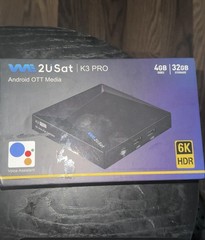 We2USat K3 PRO Android TV Box w/ Bluetooth Voice Remote & Wi-Fi 6