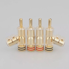 8PCS Hi-End Rhodium / Gold Plated Lock Banana Plug Audio Speaker Cable Connector