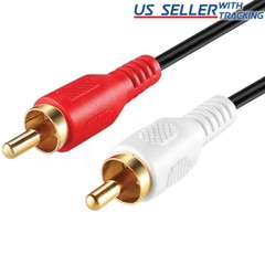 RCA Stereo Cable 2 Male To 2 Male Composite Audio Sound AV Dual Cord Red White