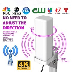 HD 4K Digital TV Antenna 6000 Miles HDTV 1080P Outdoor 360° Signal Amplified