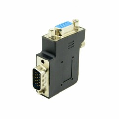 Flat Left Angled 90 Degree VGA SVGA Male To Female Extension Adapter D-Sub 15pin
