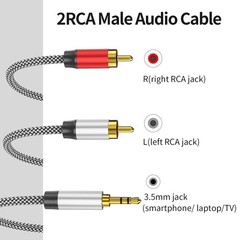 3.5mm to 2RCA Audio Cable 3ft, Auxiliary Adapter,Stereo Splitter Cable AUX, RCA