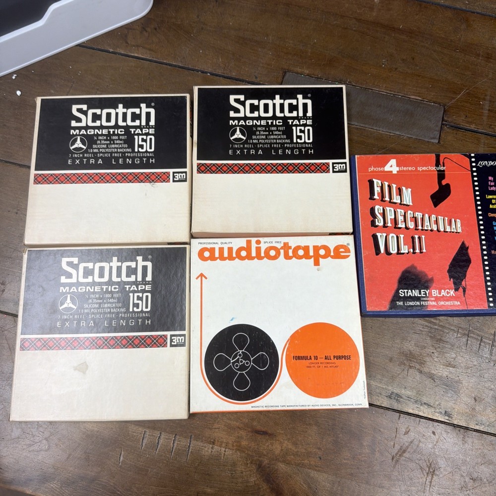 5 Reels Scotch 7-Inch Hard Cases and Tapes — 1973 SAIGON VIETNAM FM Radio Tape
