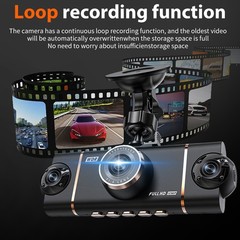 4 Channel Wifi Dash Cam 1080P HD Driving Recorder G-Sensor Car Front+Rear Camera