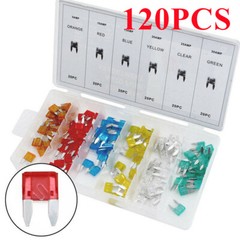 120Pcs Mini Auto Blade Fuses Car Fuse Box Assorted Set 5 10 15 20 25 30AMP Kit