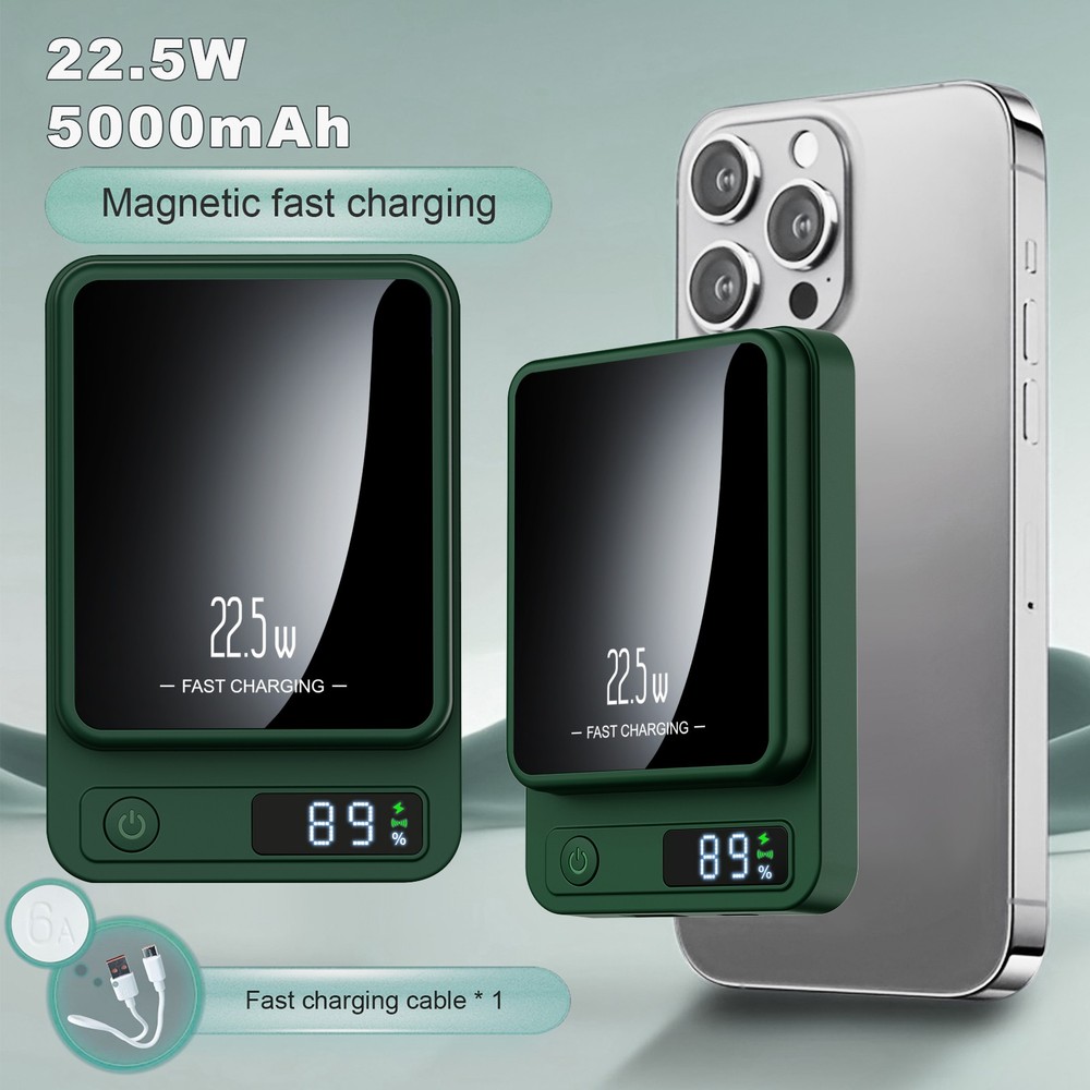 5000mah magnetic wireless mobile power bank, 22.5W fast charging for iphone