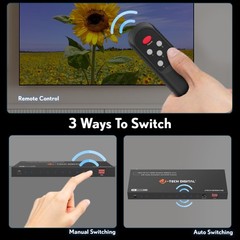 8K HDMI Switch 4 in 1 Out 8K60Hz 4K120Hz 1080P240Hz, HDR HDCP2.3 EDID, Suppor…