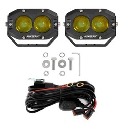 AUXBEAM Amber 4″ LED Work Light Bar Spot Pods Fog Offroad For ATV SUV Truck Boat