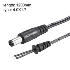 uxcell 2pcs 1.2M/4FT 4.0mm x 1.7mm 2A Male Plug DC Power Adapter black