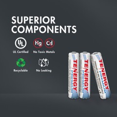 Tenergy Premium AAA 1000mAh High Capacity NiMH Rechargeable Batteries AAA Lot