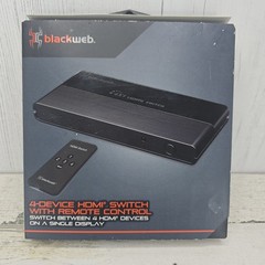 Blackweb 4 Device HD 1080p Up to 4K HDMI Switch w/ Remote Control New Open Box