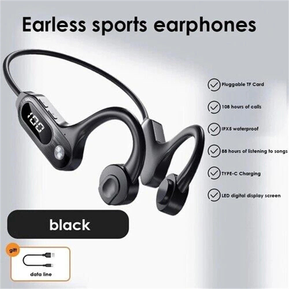 Bluetooth 5.3 Bone Conduction Headphones Wireless Outdoor Sport Headset LOT
