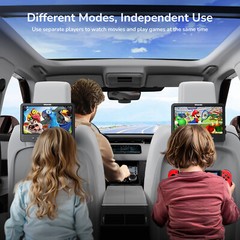 2×10.5″ Portable Dual DVD Player Car Headrest 1080P Video Battery USB SD Headset