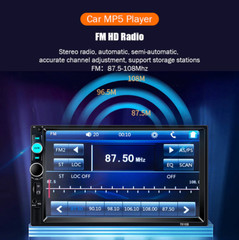 7″ Double 2 DIN Car MP5 Player Bluetooth Touch Screen Stereo Radio With Camera