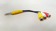 3.5mm Aux Male to 3-RCA Female AV Component Adapter Cable audio video 6″ Cord