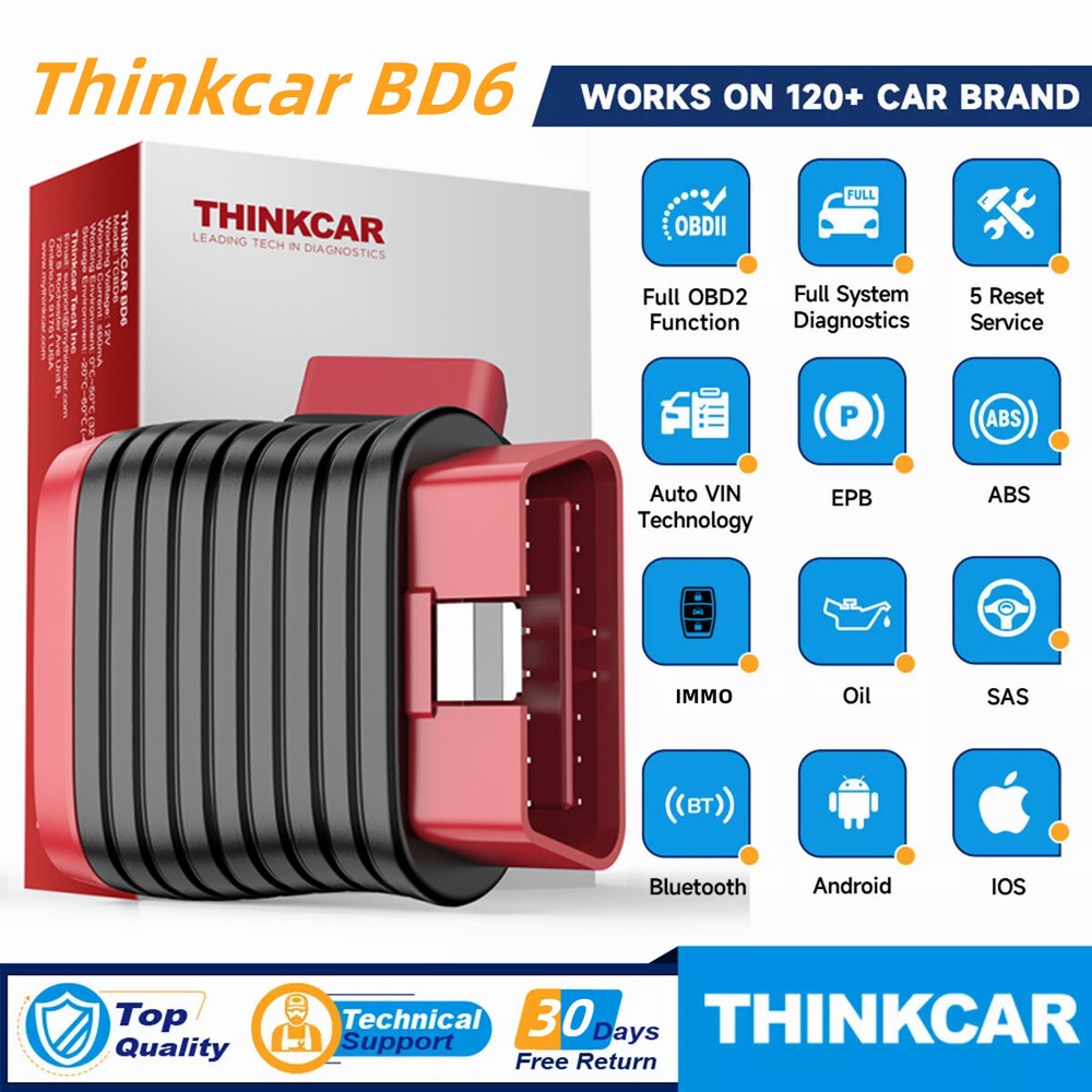 2025 NEW Thinkcar BD6 OBD2 Scanner Code Reader Full System Car Diagnostic Tool