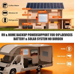 3000W Power Inverter Pure Sine Wave 12V DC to AC 110V 120V Home RV Off Grid US