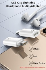 USB C to Lightning Headphone Audio Adapter, 2 Pack USB C Male to Lightning Fe…
