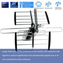 Newly upgraded VHF UHF 4K HDTV Antenna Outdoor 300 Miles Mounting Kit Included