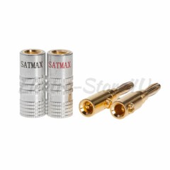 24K Gold Plated Audio Screw Banana Plug Speaker Wire Jack Connector Pack Lot