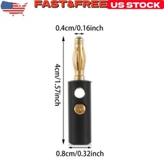 40x 4mm Gold Plated Banana Plugs Audio Jack Speaker Wire Cable Screw Connector