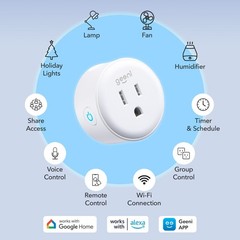 Geeni DOT Smart Wi-Fi Outlet Plug with Voice Control (2 Pack)