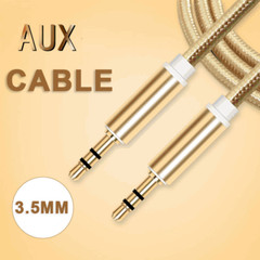3.5mm Braided Male to Male Stereo Audio AUX Cable Cord for PC iPod CAR iPhone