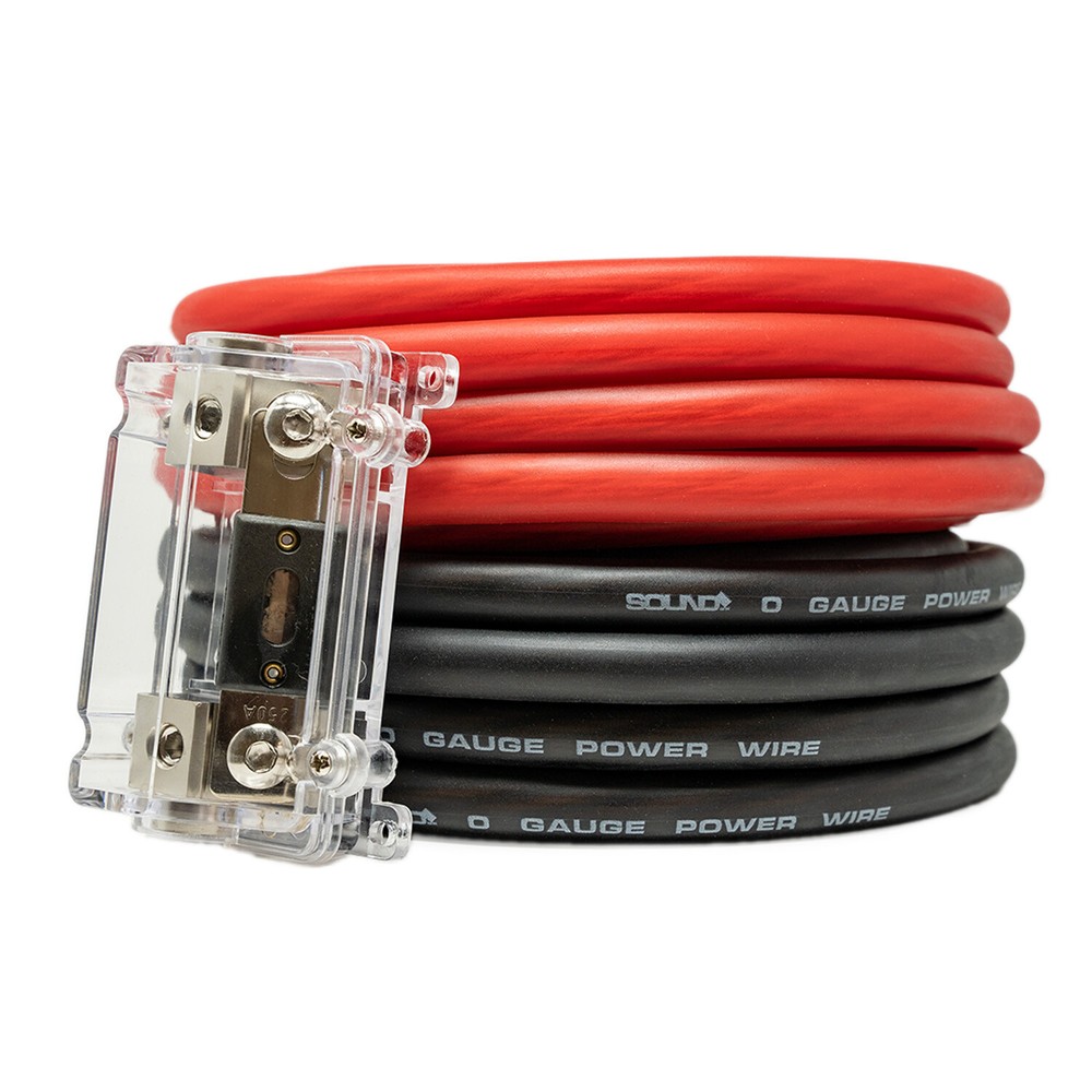 SoundBox KIT0-25RB, 0 Gauge Amplifier Wire Power/Ground Amp Cable – 50 Ft.