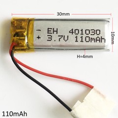 5 x 3.7V 110mAh 401030 Li-Po Rechargeable Battery For Mp3 Bluetooth Headset GPS