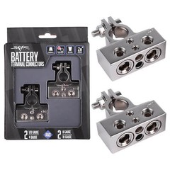 NEW SKAR AUDIO X2 1/0 TO 4 GAUGE TO X2 8 TO 10 GAUGE (+/-) BATTERY TERMINALS