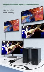 4K 60hz HDMI Matrix 2×4 2 In 4 Out Switch Splitter PC TV Audio Video Converter
