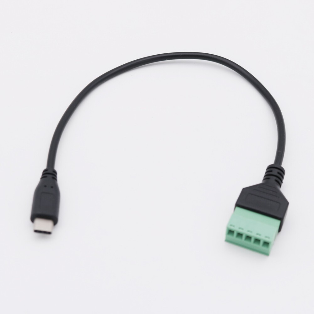 USB 3.1 Type-C Male to 5 Pin Screw Terminal Connector Shield Adapter Cable 30cm