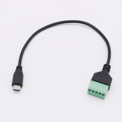 USB 3.1 Type-C Male to 5 Pin Screw Terminal Connector Shield Adapter Cable 30cm