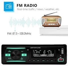 Single Din Car Stereo Bluetooth Receiver with USB FM Radio Aux SD Input Player