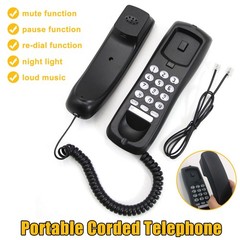 Telephone Desktop Corded Landline Mini Phone For Hotel Office Home Wall Mount US