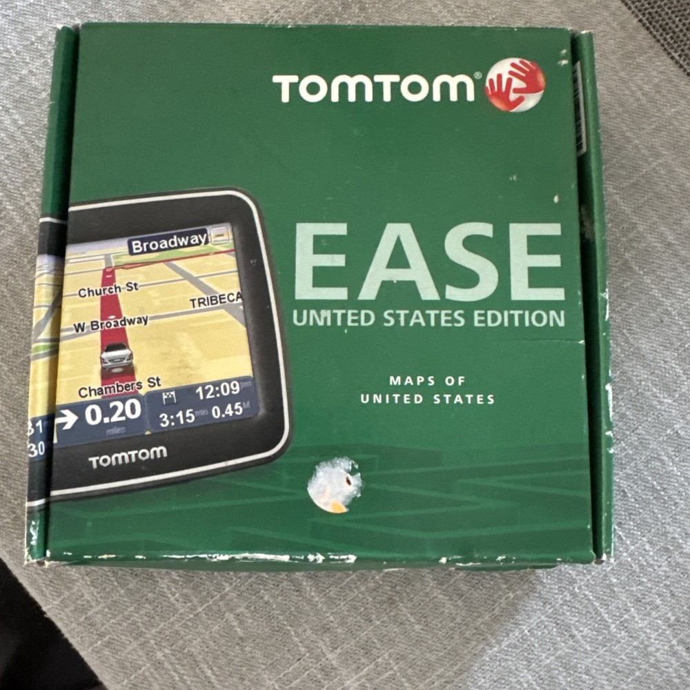 TomTom Ease United States USA Maps Edition Fold & Go EasyPort Mount Manual Box