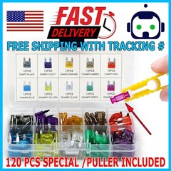 120pcs Mini Blade Fuse Assortment Auto Car Motorcycle SUV Fuses Kit APM ATM UTV